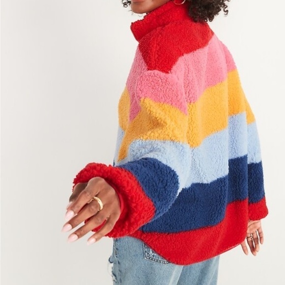 Old Navy Cozy Sherpa Quarter Zip Pullover Size SP - Picture 2 of 6